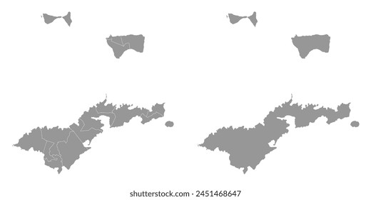American Samoa map with administrative divisions. Vector illustration.
