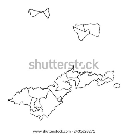 American Samoa map with administrative divisions. Vector illustration.
