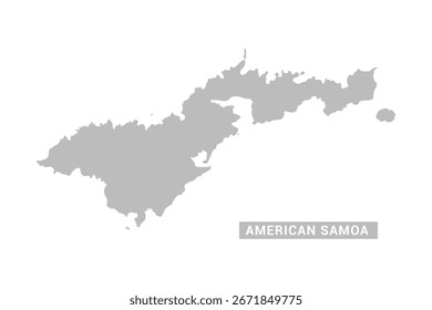 Mapa de Samoa Americana - Ilustración vectorial plana mínima en negro y gris, aislada sobre fondo blanco, ideal para infografías, uso educativo, informes y presentaciones.