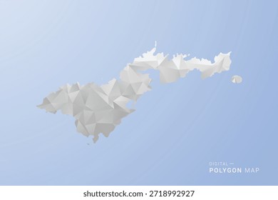 American Samoa Map - polygonale Vektorgrafik in Grau, Weiß und Blau, Low-Poly-geometrisches Design, minimale Silhouette, geeignet für Infografik und modernes Design.