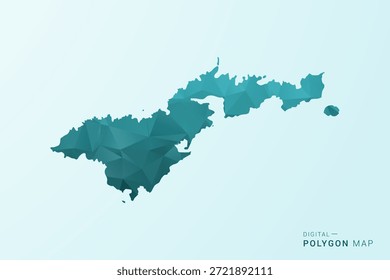 American Samoa Map - Polygon Stil Vektorgrafik in blau-grün Low Poly geometrischen Design, moderne minimale Silhouette.