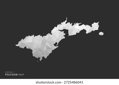 Mapa de Samoa Americana - Ilustración vectorial de estilo polígono en diseño geométrico de bajo poli negro, gris y blanco, silueta mínima, aislada para infografía.