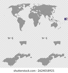 American Samoa Map Set with World Location.