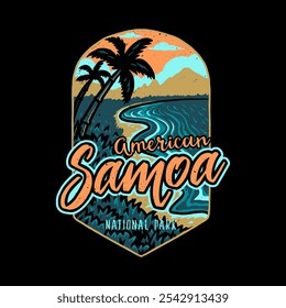 American Samoa National Park Emblem patch logo illustration