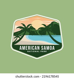 American Samoa National Park Illustrations Emblem Logo Design.