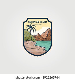 american samoa national park logo sticker patch vector symbol travel illustration design