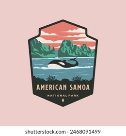 logo del parque nacional de samoa americana símbolo de Vector ilustración diseño