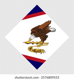 American Samoa rhombus flag. Vector illustration.