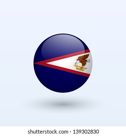 American Samoa Round Flag. Vector illustration.