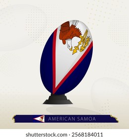 American Samoa Rugby Ball on Rugby Kicking Tees with Modern Design. Illustration perfect for sports, national pride, and rugby-related projects.