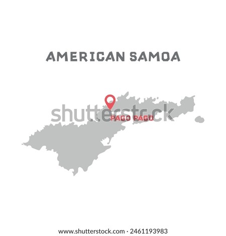 American samoa vector map illustration, country map silhouette with mark the capital city of American samoa inside. vector illustration. Every country in the world is here