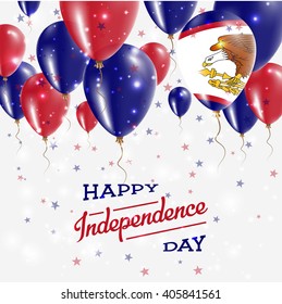 American Samoa Vector Patriotic Poster. Independence Day Placard with Bright Colorful Balloons of Country National Colors. American Samoa Independence Day Celebration.
