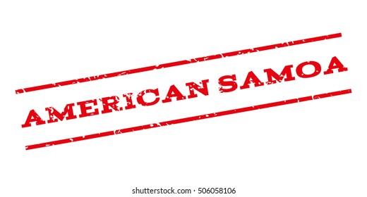 American Samoa watermark stamp. Text Caption between parallel lines with grunge design style. Rubber seal stamp with unclean texture. Vector red color ink imprint on a white background.