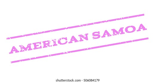 American Samoa watermark stamp. Text Tag between parallel lines with grunge design style. Rubber seal stamp with dirty texture. Vector violet color ink imprint on a white background.
