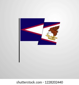 American Samoa waving Flag design vector