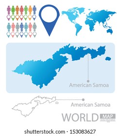 American Samoa. World Map. Vector Illustration.