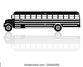 American School Bus Silhouette Vector Icon