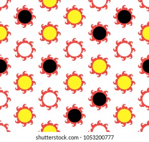 american seamless pattern with funny sun for design, vector print