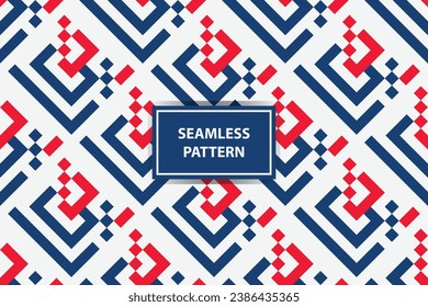 american seamless pattern. Seamless USA flag print for wrapping paper, sport textile, clothes. Red, blue and white grunge ornament.