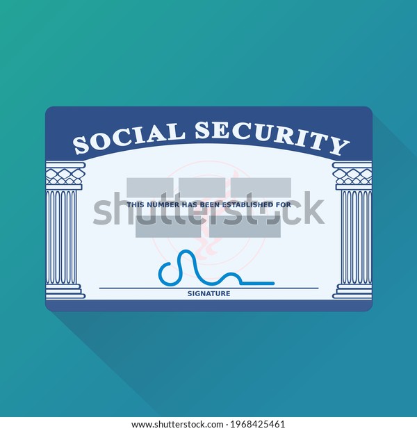 American security card with its social security\
number (flat design)