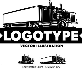 American Semi-Trailer Truck Vector Illustration