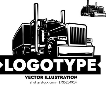 American Semi-Trailer Truck Vector Illustration