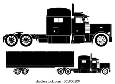 American semi-truck vector