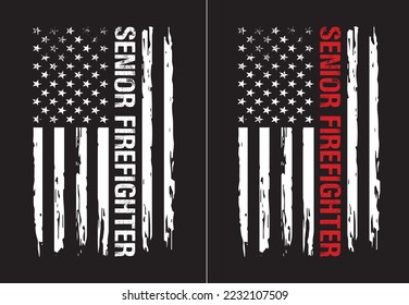 American Senior Firefighter Design Template