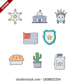 american set vector illustration icon