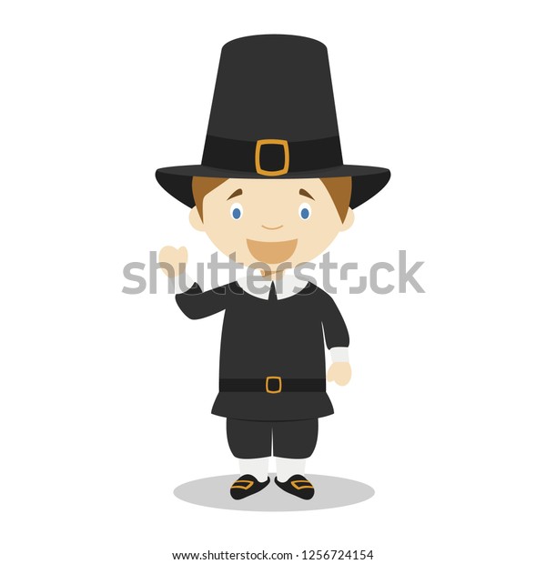 American Settler Cartoon Character Vector Illustration Stock Vector ...