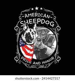 American Sheepdog Pride and Honor Vector Design