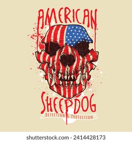 American Sheepdog Skull Vector Design