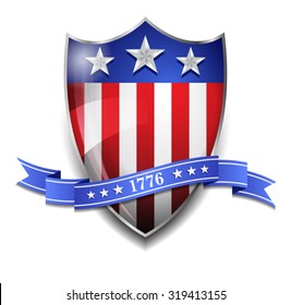 American Shield with 1776 Scroll