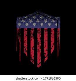 American Shield with Flag of USA Design Background illustration