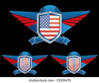 Amerikanische Schildflags - Vektorgrafik
