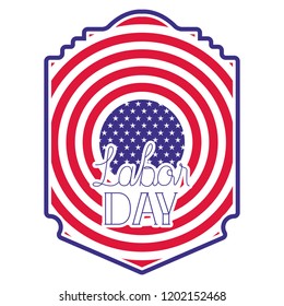 american shield happy labor day isolated icon