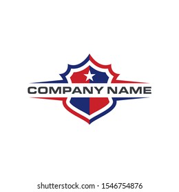 American Shield Logo Design Template Vector Icon.Isolated Vector Illustration