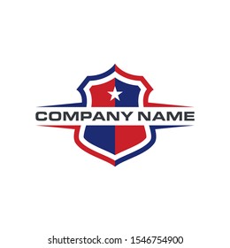 American Shield Logo Design Template Vector Icon.Isolated Vector Illustration