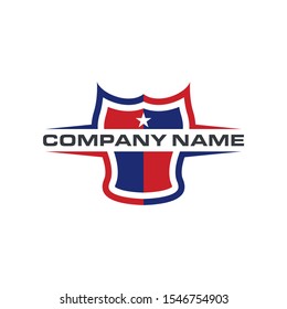 American Shield Logo Design Template Vector Icon.Isolated Vector Illustration