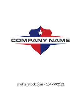 American Shield Logo Design Template Vector Icon.Isolated Vector Illustration