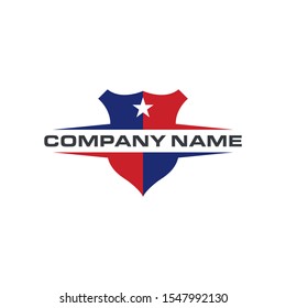 American Shield Logo Design Template Vector Icon.Isolated Vector Illustration