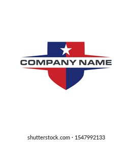 American Shield Logo Design Template Vector Icon.Isolated Vector Illustration