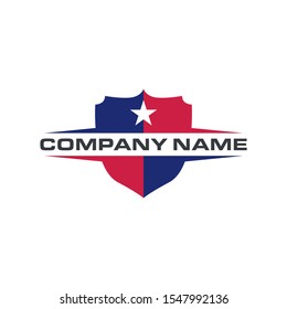 American Shield Logo Design Template Vector Icon.Isolated Vector Illustration