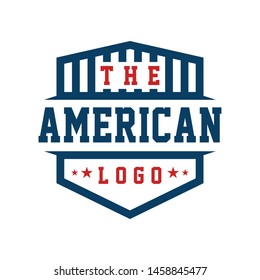 American Shield logo with striped and star models
