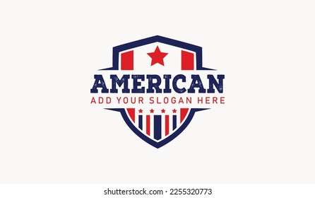 American shield logo template. security protection logo icon vector template