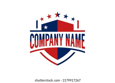 American Shield Secure Safe logo design vector. Protection Security Symbol Vector Logo Design template