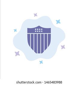 American, Shield, Security, Usa Blue Icon on Abstract Cloud Background. Vector Icon Template background