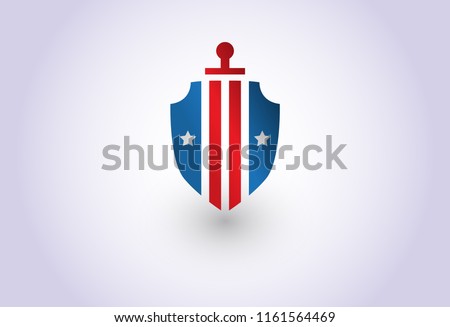 american shield and sword army soldier logo template