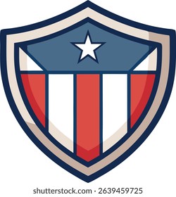 American Shield Symbol Patriotism Illustration Vector Graphic Design