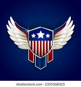 american shield with wings  logo badge template